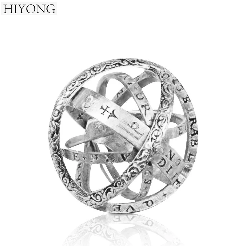

HIYONG New Fashion Korean Style 925 Sterling Silver Astronomical Ball Ring Vingate Simple Design Love Ring for Lovers