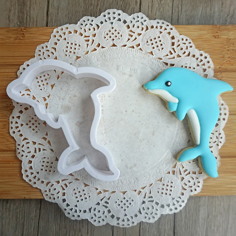DIY для выпечки фонданта Пластиковая форма для выпечки для печенья Форма для вырубки морской жизни Дельфин морской конек Морская звезда