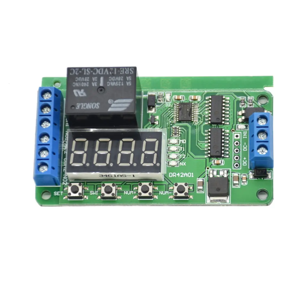 

DC 12V DPDT Relay Cycle Timer Module Delay Time Polarity Audio Motor switching Automated industry PLC