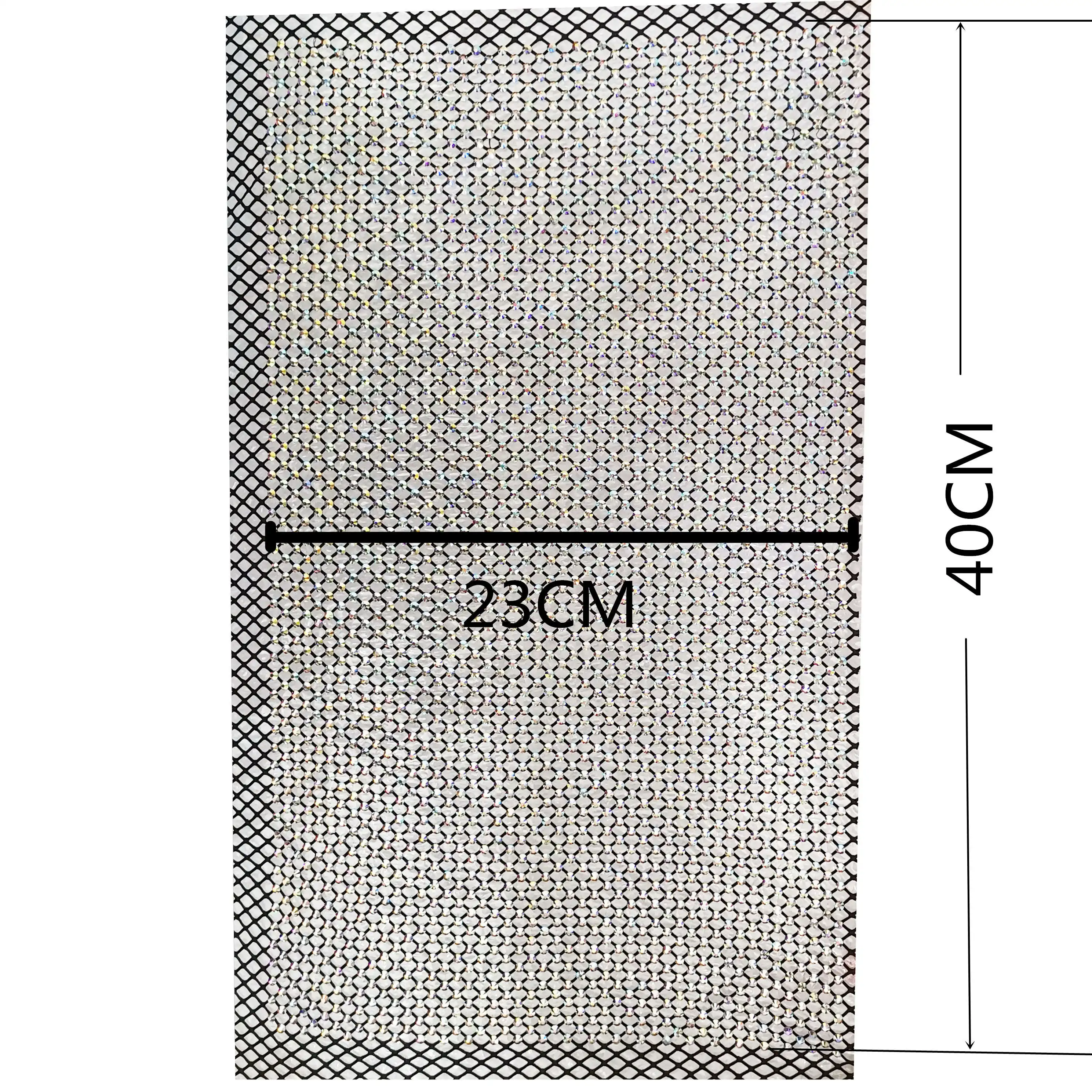 23*40 см блестящая белая AB стеклянная отделка горного хрусталя ткань Хрустальная лента эластичная полая Алмазная сетка аппликация из страз ремесла
