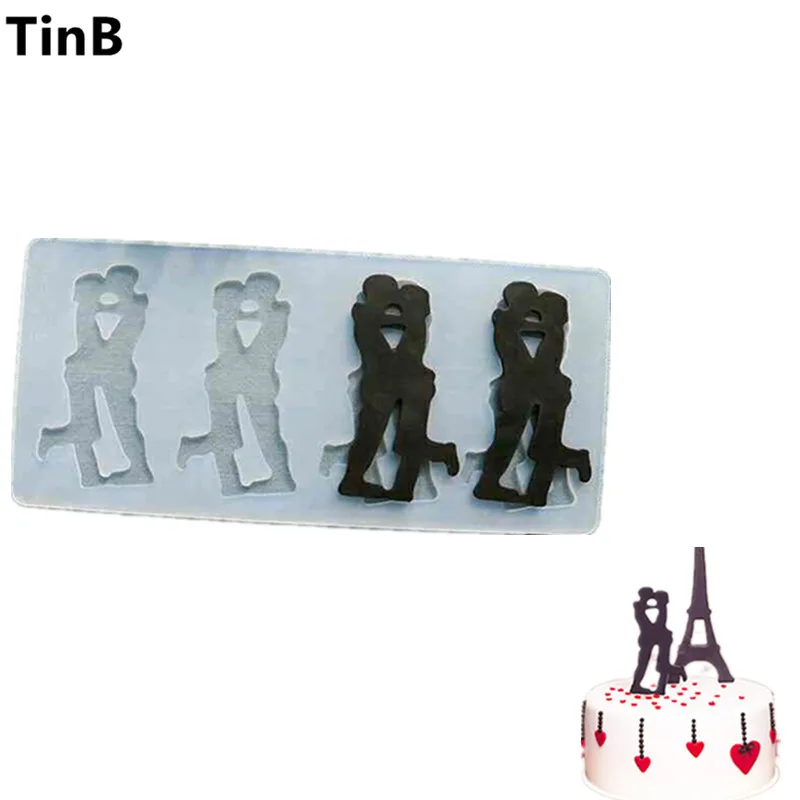 

Valentine's Day Gift Lover Couple Shape Silicone Chocolate mold Cake Mold Baking Pastry Tools Non-stick Silicone Molds Cake Form