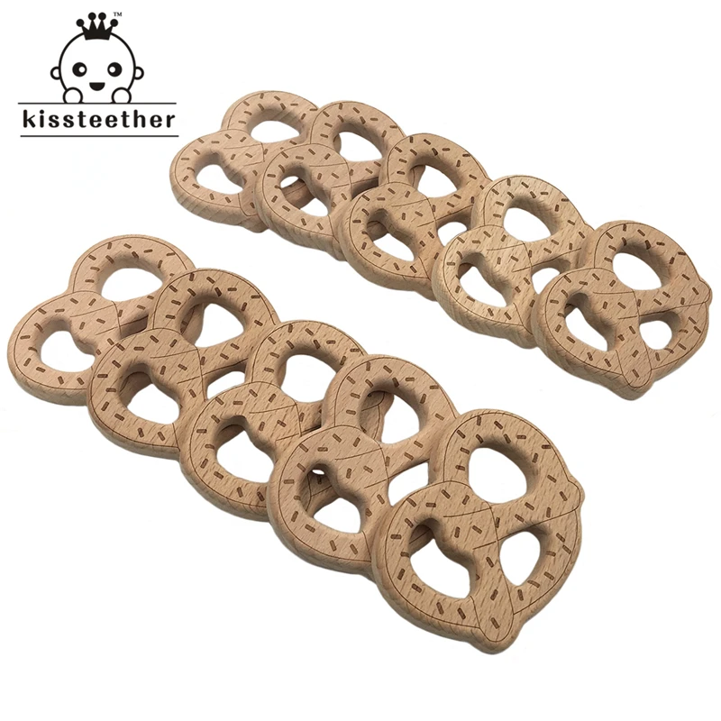 

Wooden Bread Stick Teething Wood pretzels Chew Teether Pendant For Necklace/Bracelet Nursing Toy Baby Play Gym
