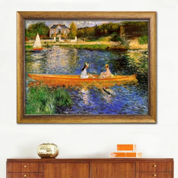

Fashion wall pictures decoration reproduction paint The Seine at Asnieres by Pierre-Auguste Renoir oil painting No Frame