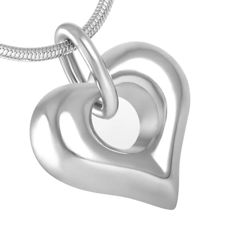 IJD8238 Hot Selling 316L Stainless Steel Heart Memorial Urn Cremation Pet Ashes Necklace