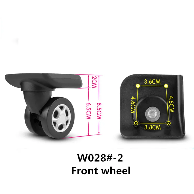 Замена багажных колес, ремонт чемоданов, запасные колеса для чемодана/багажа W028#-2 - Цвет: 1 pair Front wheel