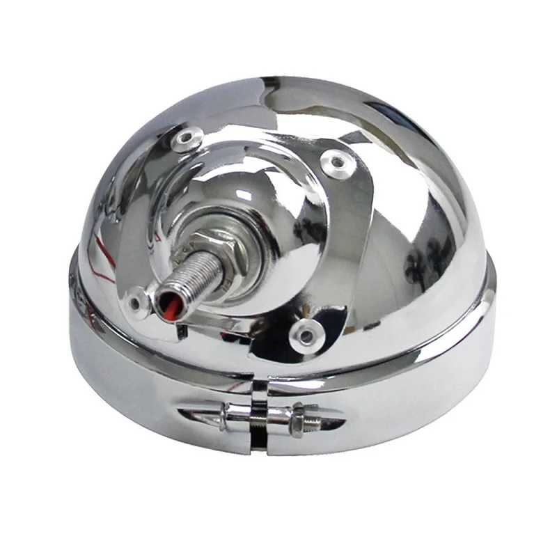 Pair BlackChrome LED Motorcycle Headlight Front Passing Fog Light Universal 12V with Housing Bracket For Harley Motorcycle (1)
