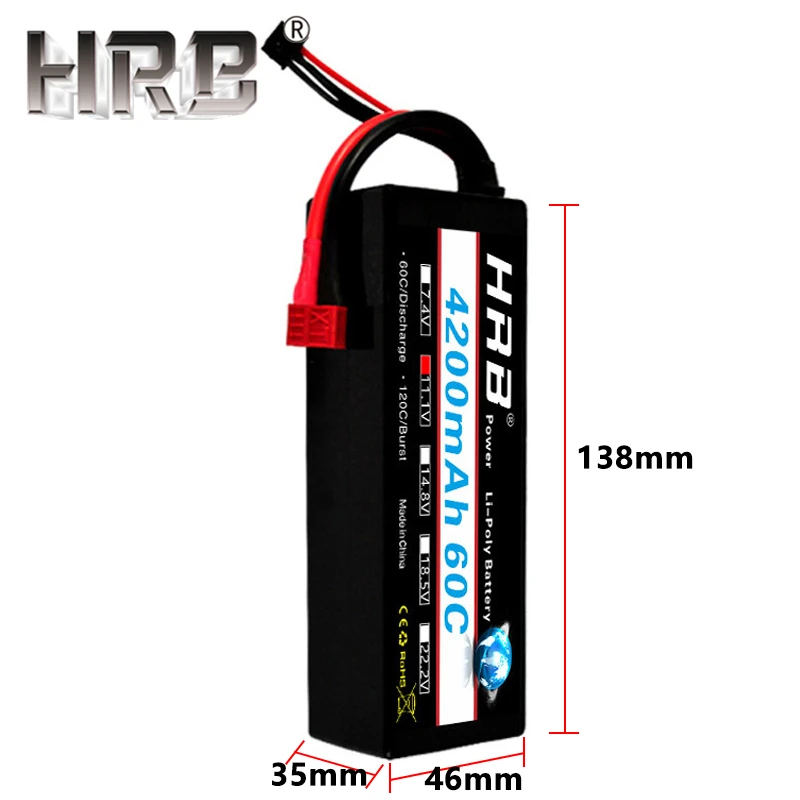 HRB 4200mAh 3S 11,1 V Lipo батарея 60C T Deans XT60 EC5 XT90 TRX Жесткий Чехол для Traxxas автомобилей самолетов лодки RC части чехол жесткий чехол