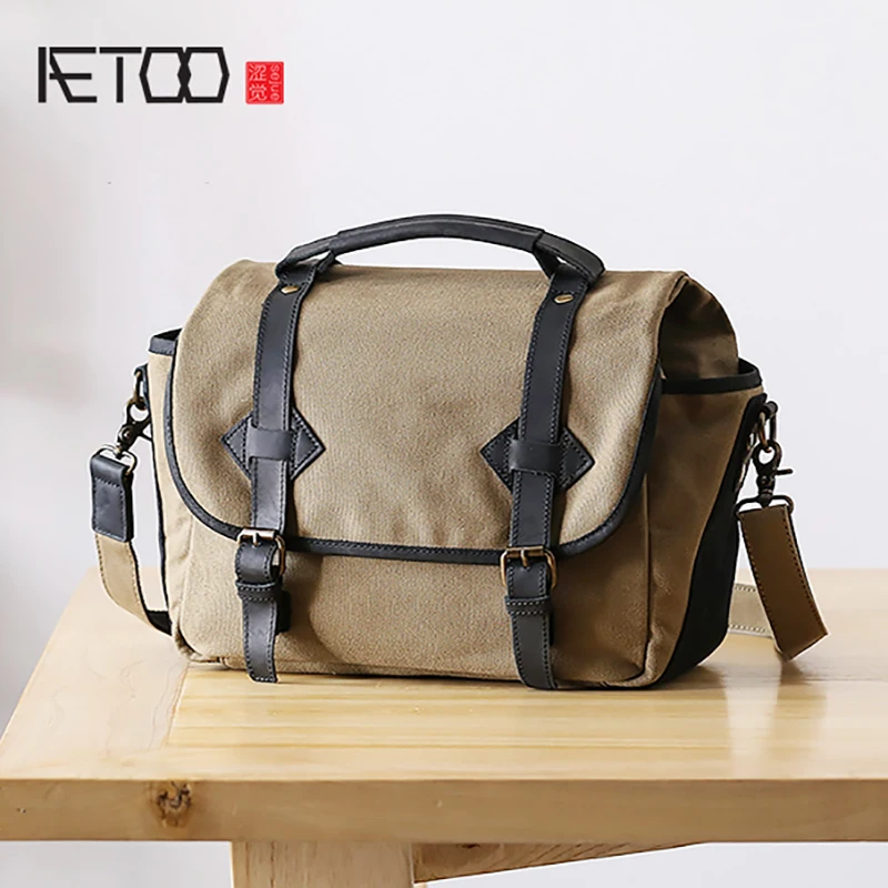

AETOO Canvas bag male SLR camera packets shoulder bag outdoor photography bag