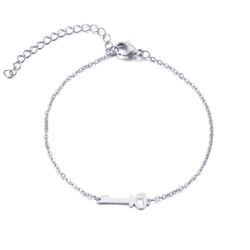 CACANA Stainless Steel Bracelet For Women Man Key Gold And Silver Color Pulseira Feminina Lover's Engagement Jewelry