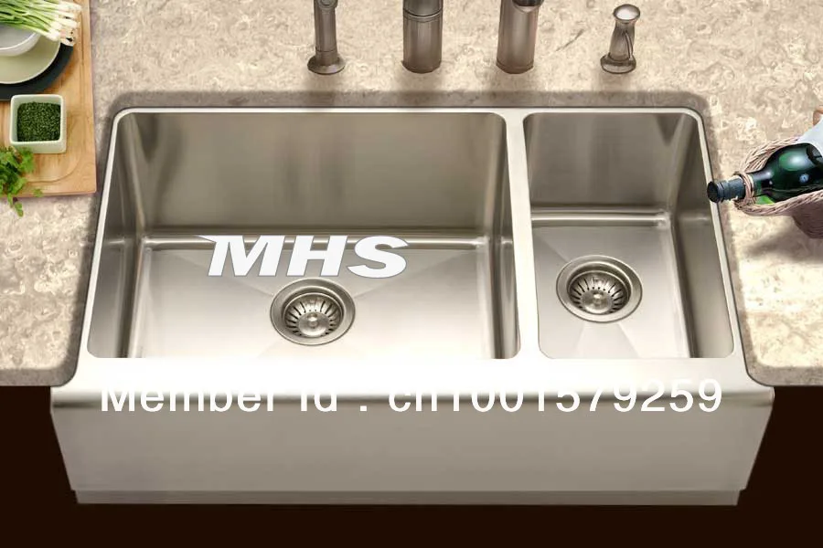 Farmhouse 70/30 Double bowl apron front sinks stainless steel MF 437R