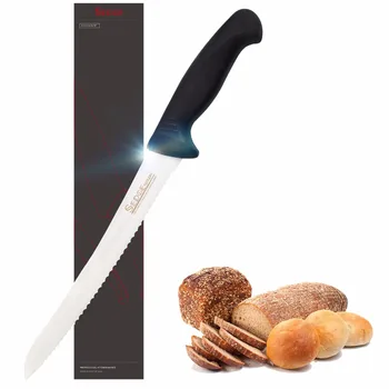 

Sedge Cake Bread Knife - SP Series - German High Carbon stainless steel Kitchen Knife - Ergonomic Black Handle - 10''