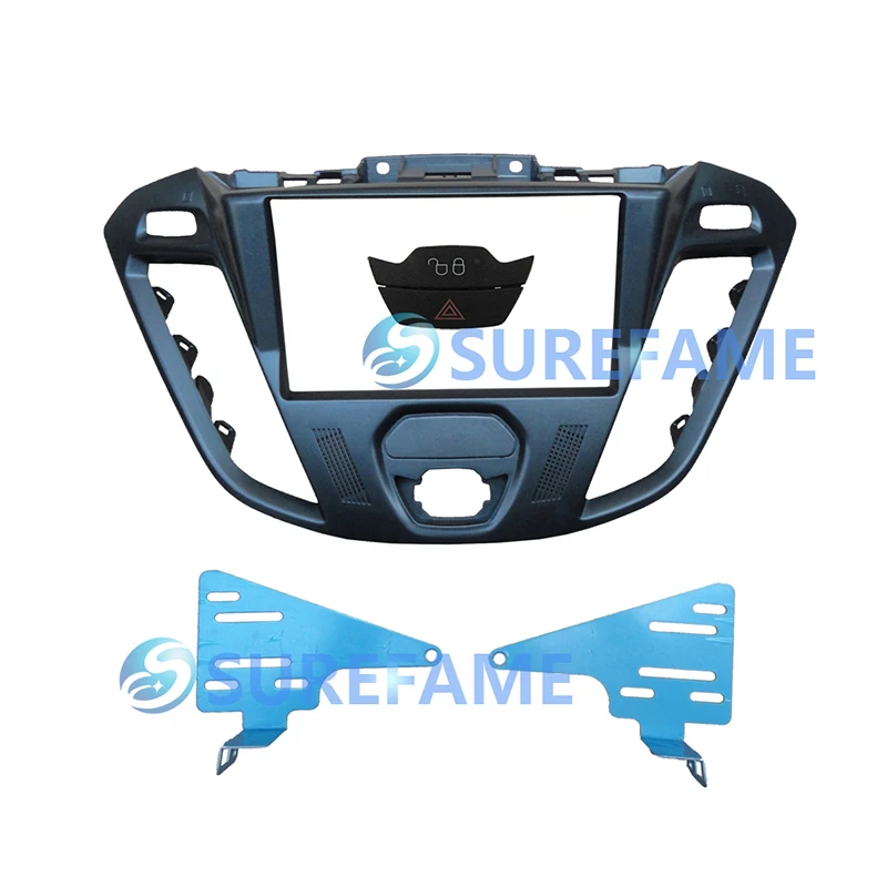 

Double Din Car Audio Facia for Ford Transit Tourneo Custom 2012+ with Switch Stereo Fascia GPS Panel Dash Trim Kit Adapter Plate