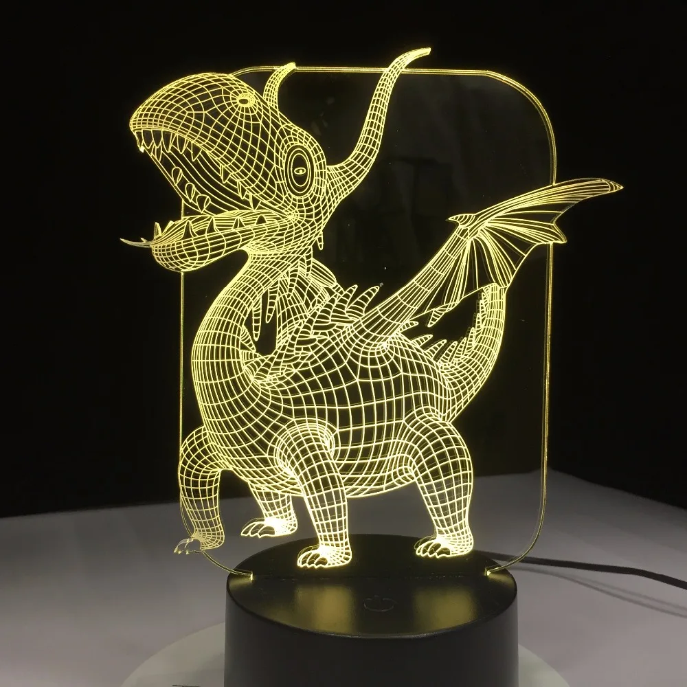Pterosaurs Dragon 3D LED Lamp Magical Illusion LED Table Lamp with ...
