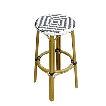 

Bar chair dining table handmade rattan chair bar stool high chair Nordic simple dining chair coffee shop light luxury stool