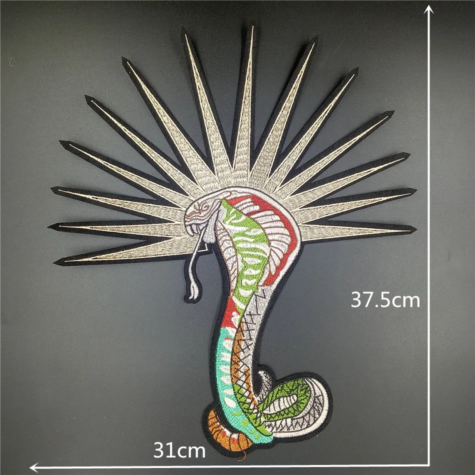 Новинка! Большой вышитый патч с железом на желтом тигре, голова живой тигр, леопард, змеиный кобр хорошо подходит для моторной куртки мода