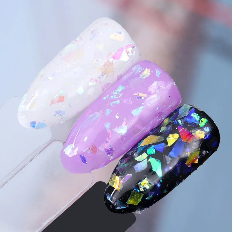 الحلوى ورق زجاجي مسمار Flakies 1g Holograplic غير النظامية الملونة الترتر شىء صغير براق مانيكير مسمار الفن الديكور