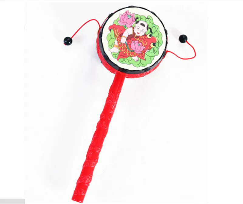 1 Pc Classic Chinese Traditional Hand Bell Rattle Drum Musical Puzzle Toys Kids