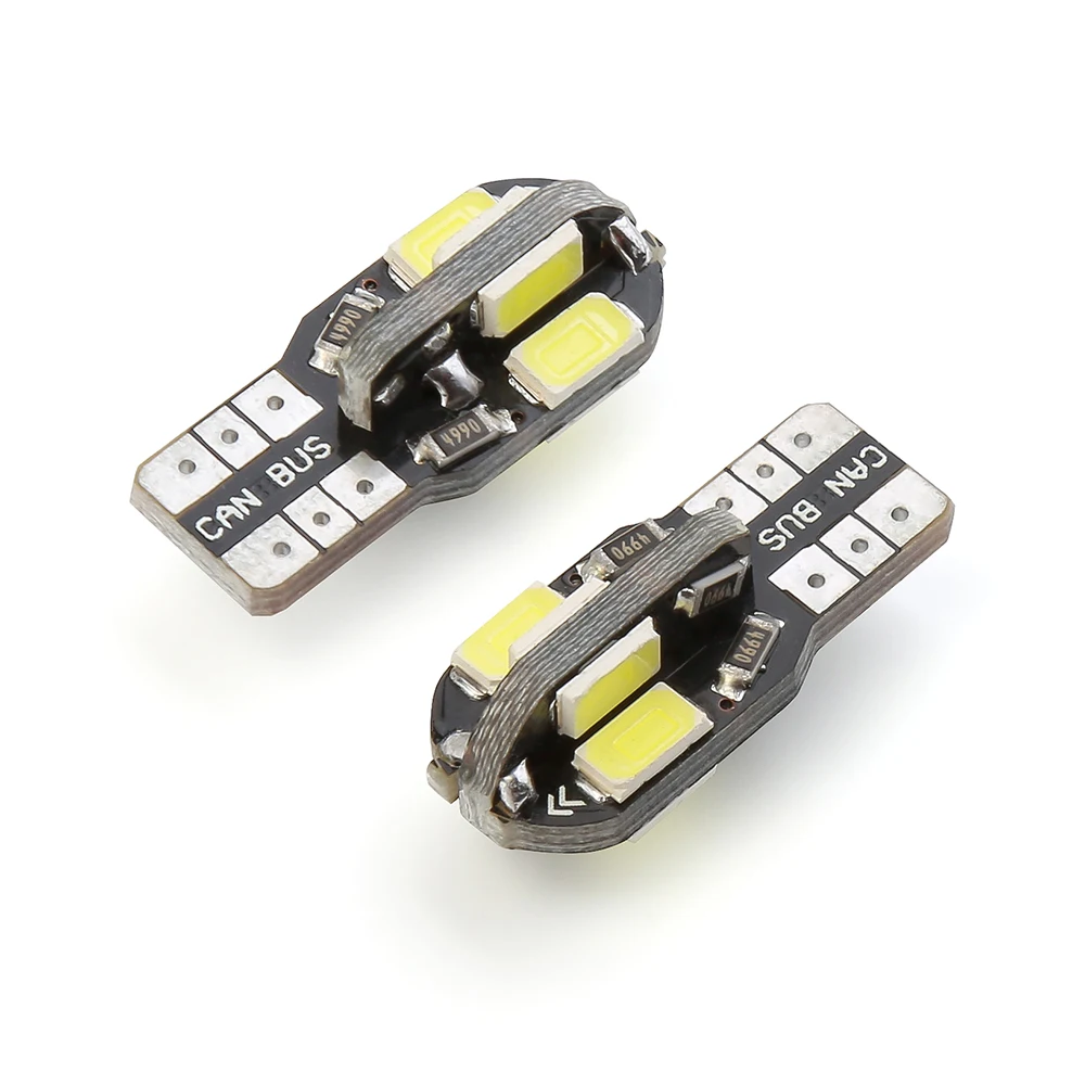 10 шт. светодиодный лампочка для салона автомобиля Canbus Error Free T10 белый 5730 8SMD светодиодный 12V автомобиль клиновидные боковые светильник белый авто лампы для укладки волос