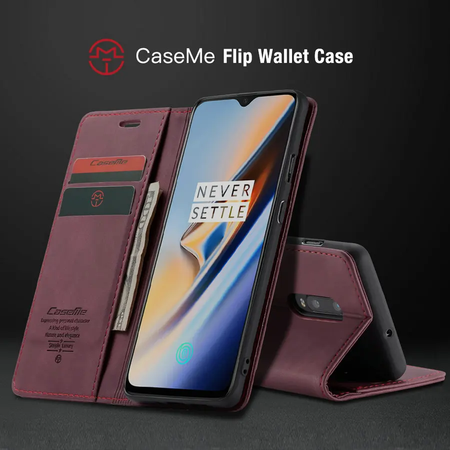 Чехол CaseMe для OnePlus 7 Pro роскошный магнитный штатив кожаный магнитный чехол для телефона флип-бумажник для One Plus 7Pro Ретро Чехол