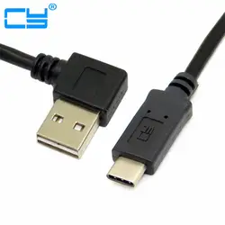 1 м/100 см Reversible USB-C Тип USB C usb 2.0 90 градусов левый и правый угловой кабель для передачи данных USB 3.1 Тип-C для MacBook Планшеты