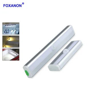 

Foxanon Motion Sensor LED Light Bulb Potable 6/10 LEDs Closet Light Battery Powered Infrared Motion Detector Wall Emergency Lamp