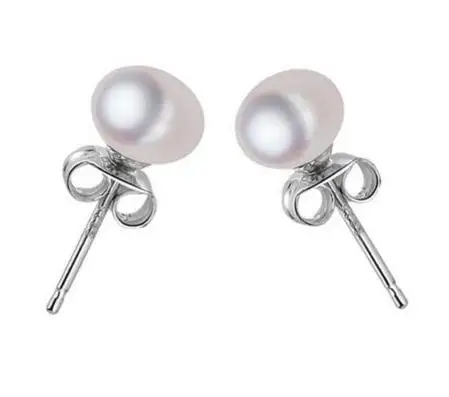 

YYW Hot Sale 100% Real Natural Pearl Stud Earring 8mm Round White Freshwater Pearls Earring Silver-color Perlas Earrings Women