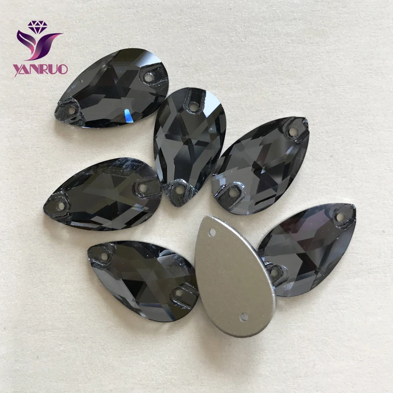 YANRUO 3230 черные стразы со стразами большая плоская задняя часть швейные кристаллы