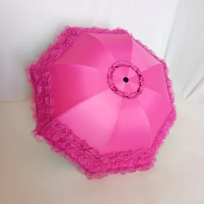 Кружевной женский зонт от дождя складной принцессы сомбриллы с защитой УФ