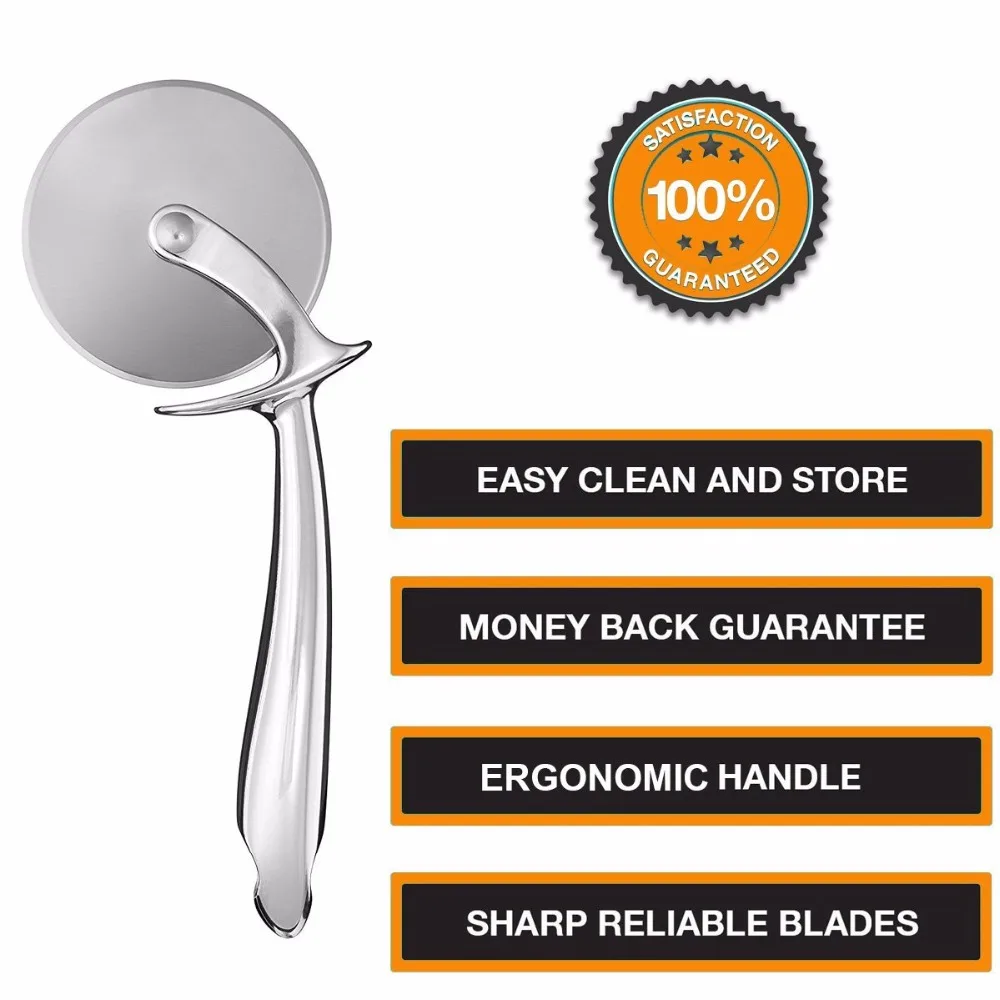 Zinc Alloy Pizza Cutter Round Shape Stainless Steel Pizza Wheels Cutters Cake Bread Round Knife Cutter Tools