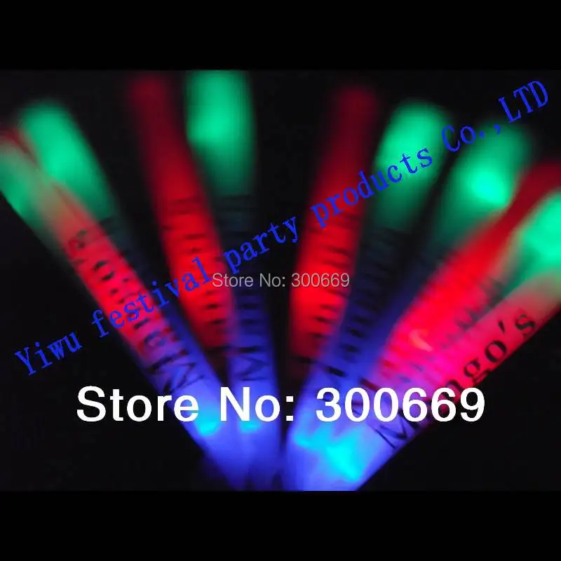 

free shipping led light customize logo stick glow stick multicolor with red blue green flash led stick printing logo