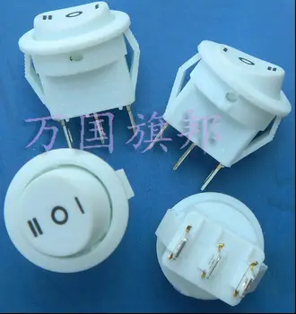

3A 250V 15mm 3P 3T rockey Switch / circular switch white