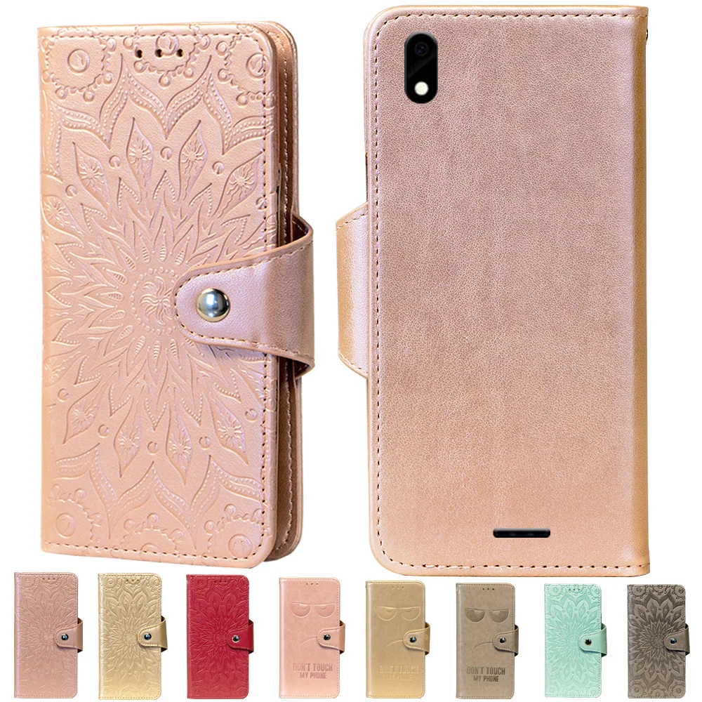 

Embossing Stand Flip PU Leather wallet Case Cover For Fly Life Compact Phone Cases