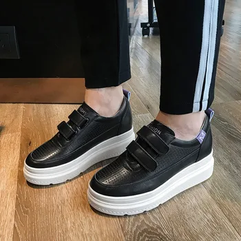 

Genuine Leather flats Platform shoes Women's Sneakers Spring High Quality Hollow out Breathable women's summer shoes Casual Shoe