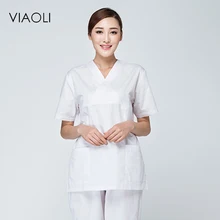 Viaoli белые медицинские наборы для скраба, больничная форма, доктора, скрабы, костюмы, Хирургическая Одежда, Униформа, медицинская Мода, лабораторные пальто, наборы