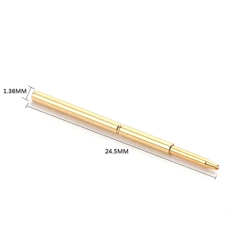Test Circuit Board Instrument Tool Voltage Test Probe Tip Spring Total Length 24.5mm Brass Gold Plated For PA160-F 100pcs