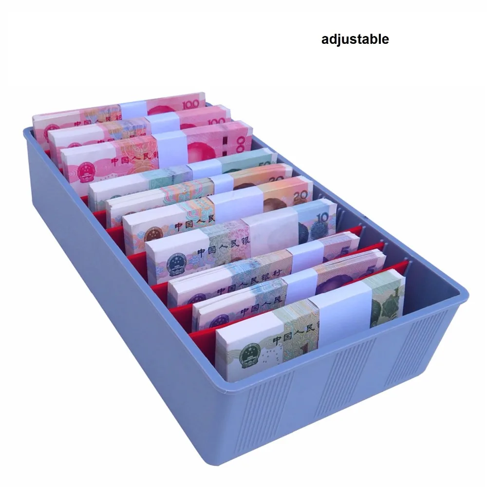Money Counter case Cash Tray Drawer Register Insert Tray Replacement Plastic Bills Coins Compartments Money Storage Box Store afbeelding