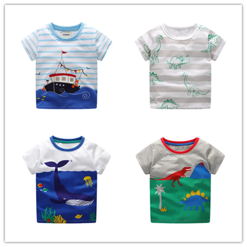 

Children's Whale T-shirt Boys T-shirt Baby Clothing Little Boy Summer Shirt Tees Designer Cotton Cartoon Clothes 2-7 years