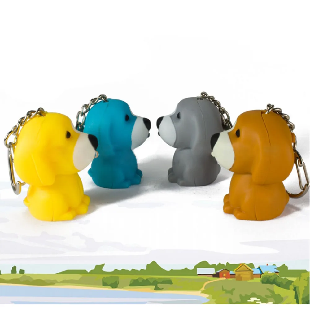 

New Mode Style 1Pcs new arrive Cartoon 3D Key ring with sound Toy Christmas children gift Puppy dog Led keychain new strange toy