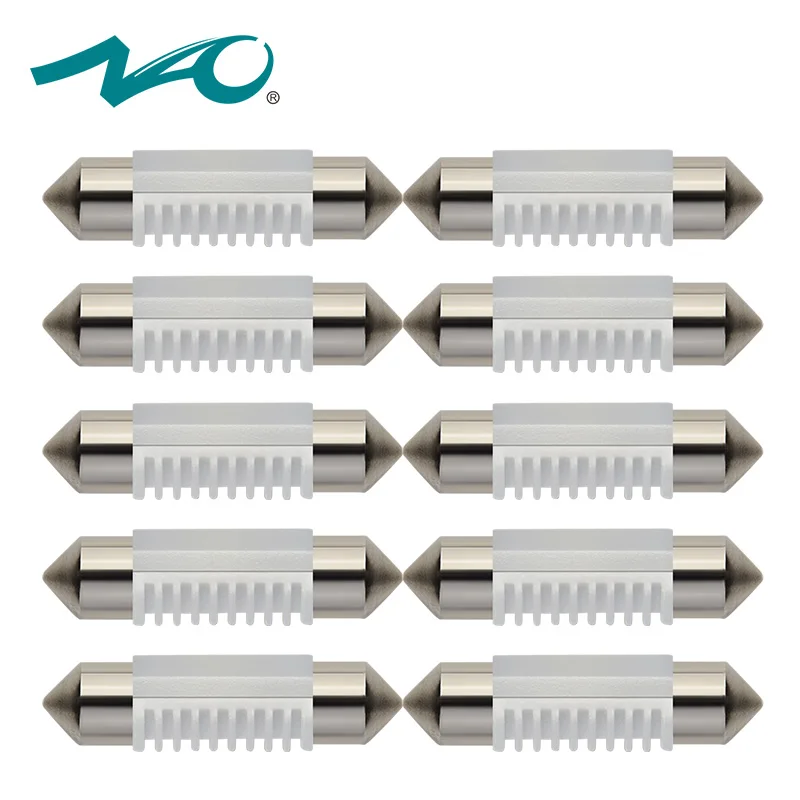 

NAO 10x C5W led Festoon 31mm 36mm 39mm 41mm C10W Bulb Car Interior light SMD 3030 COB Reading Dome Lamp 12V 24V 6000K White