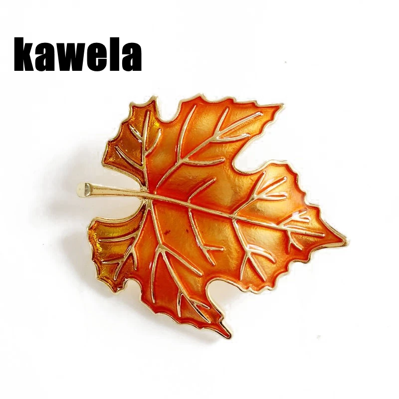 

Free Shipping New Sweet Cute Orange Enamel Maple Leaf Brooch
