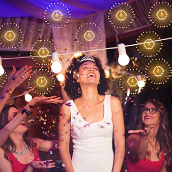 

DIY Outdoor Waterproof Christmas LED String Lights Firework Battery Operated Decorative Fairy Lights for Garland Patio Wedding