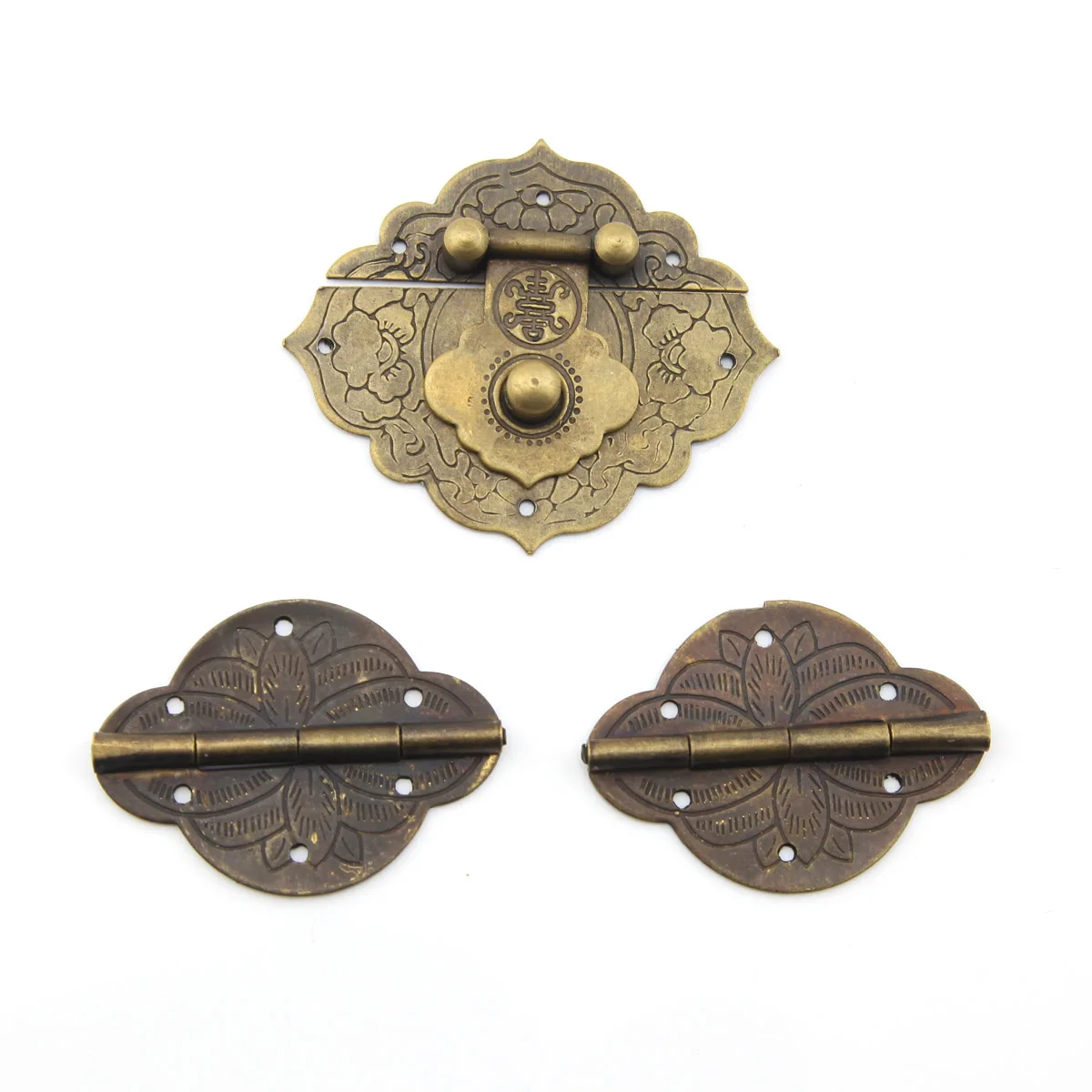 1set Cabinets Latch Antique Bronze Chinese Old Drawers Latch