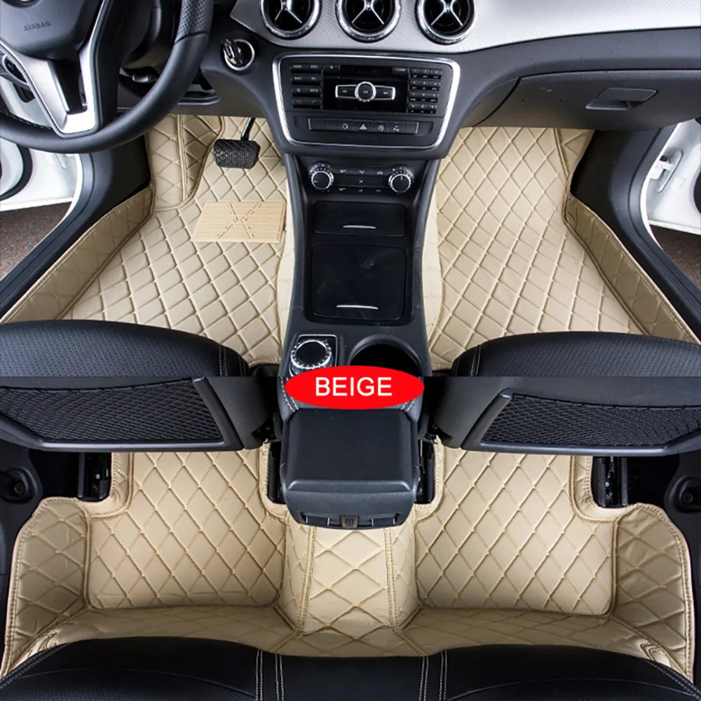 

Car Floor Mats Case for Renault Megane Customized Auto 3D Carpets Custom-fit Foot Liner Mat Car Rugs Black Beige lines
