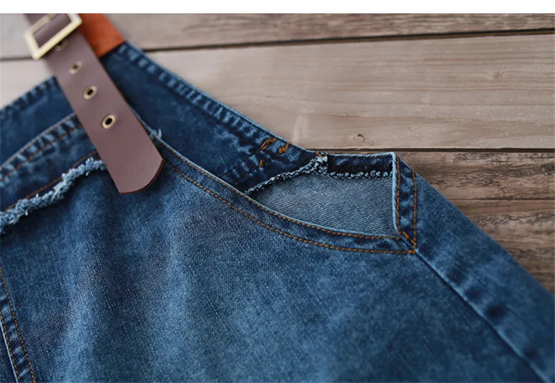 Women Suspenders denim Dress Ladies Jeans Dresses With T-Shirt Two Piece set Clothes Kawaii Mori girls overall Dress B73111