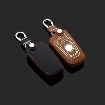 

For Bmw Key Ring Genuine Leather Remote Control Car Keychain Key Cover Bag Case Accessories X1 X3 X5 X6 320 525 keychain