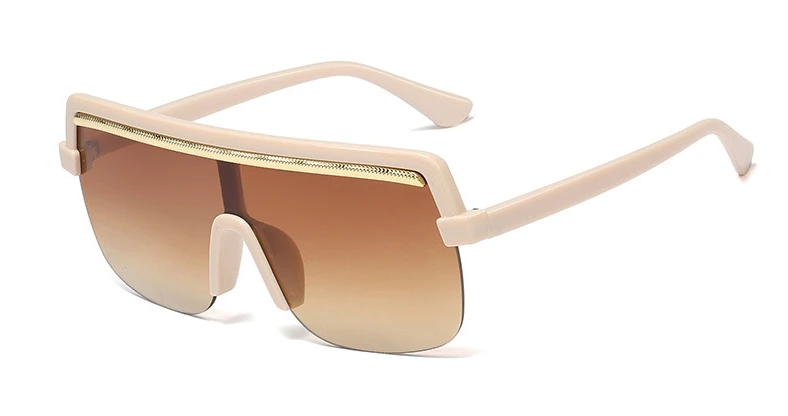 45823 негабаритных один объектив цепи половина рамки солнцезащитные очки для мужчин и женщин Модные Оттенки UV400 Винтаж glassure