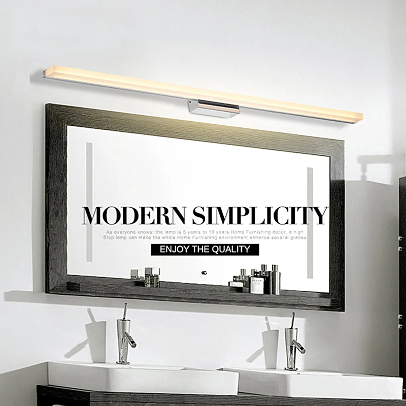DX современный светодиодный настенный светильник, водонепроницаемый светильник, зеркальный светильник для ванной комнаты, светильник для макияжа, акриловый металлический туалетный светильник, белый блеск