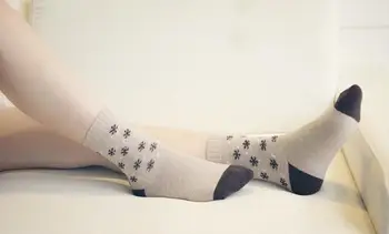 

200pairs/lot winter warm women's christmas Snowflakes sock