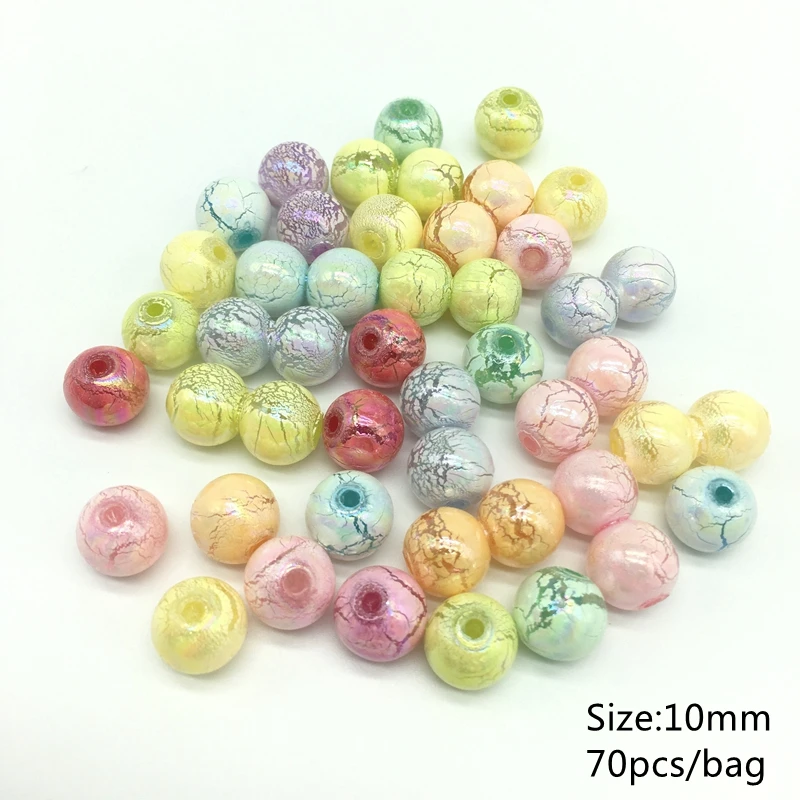 

Meideheng Plastic Macarons color Burst mark beads for Jewelry making Spray paint Special handling High quality 10mm 70pcs/bag