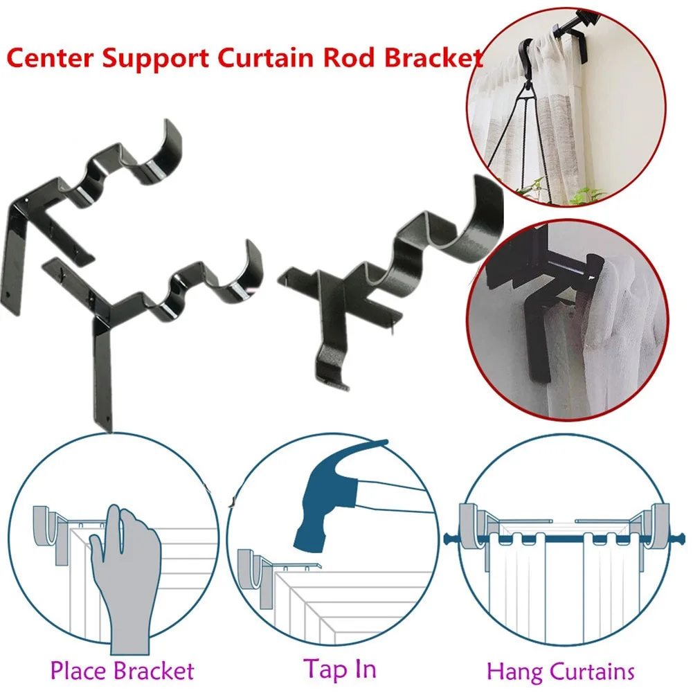 

Curtain Rod Holders Support Into Window Frame Bracket Hanging Accessories Bedroom Home